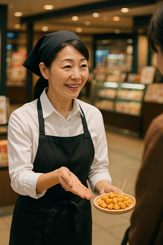 お煎餅の試食販売 土日祝日のみ