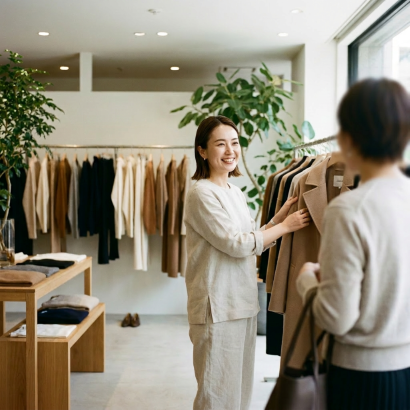カジュアル服ショップ接客販売