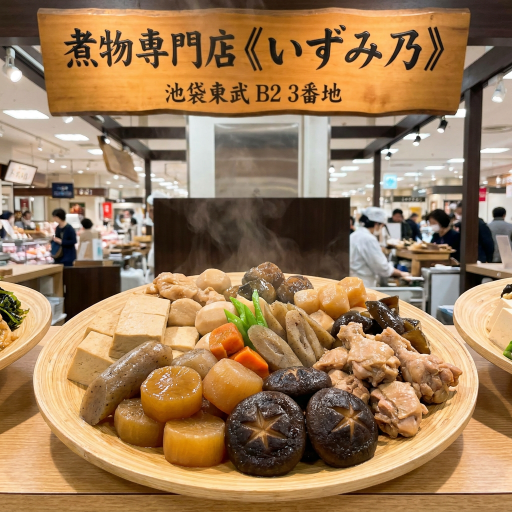 デパ地下煮物専門店の調理準備補助スタッフ