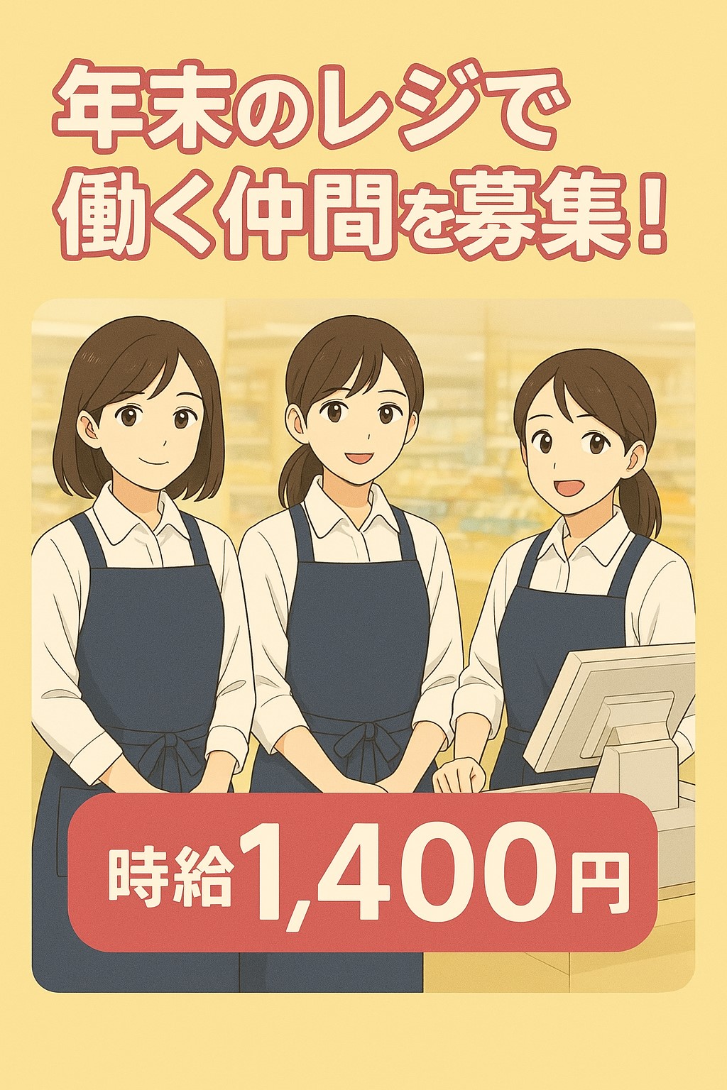 【時給1,400円】＼10月～12月末まで期間限定募集／小田急百貨店新宿店食品レジスタッフ！